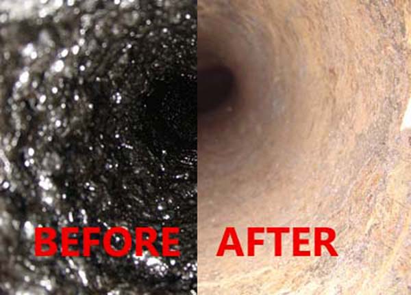 chimney sweep - before and after