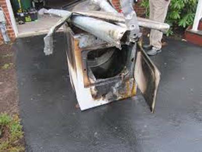dryer caught fire