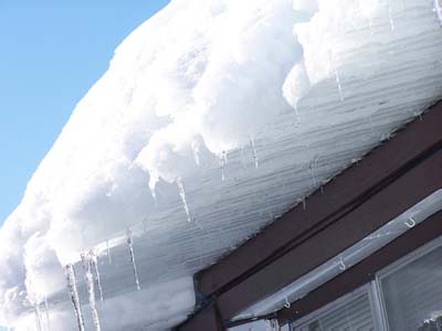 water damage - ice accumulation